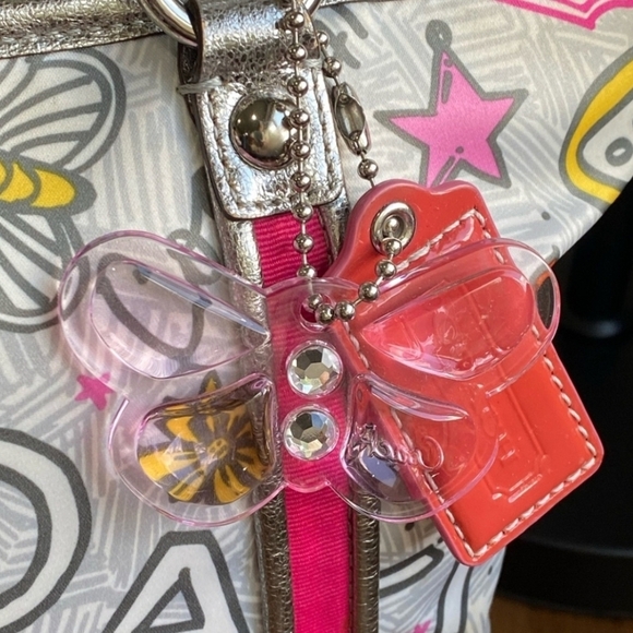 Coach Poppy Graffiti Butterfly Tote With The Poppy Graffiti Scarf - Picture 12 of 13